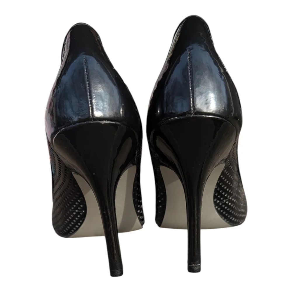 Jessica Simpson Black Perforated Pointed-Toe Stiletto Pumps